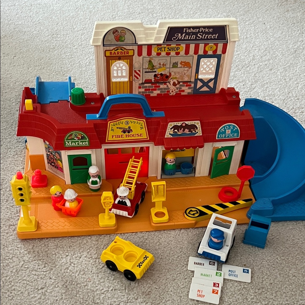 Vintage Fisher-Price Main Street Playset -Lovingly Used